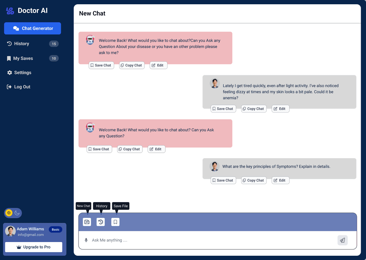Preview of Healthcare AI Chatbot